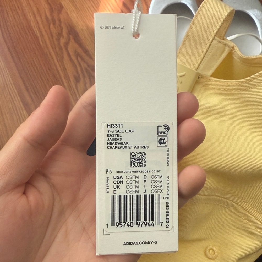 Y-3 Light Yellow Baseball Cap - Picture 2 of 2